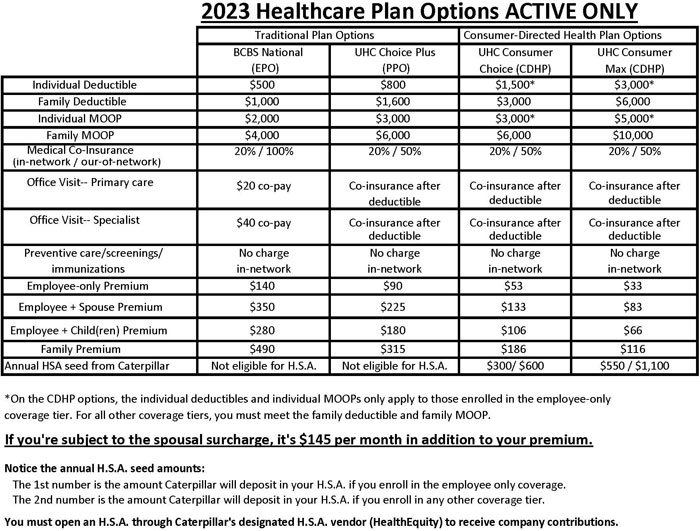2023 Active Healthcare Plan Options